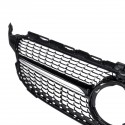 Black Front Diamond Grill Grille With camera For Mercedes Benz W205 C250 C300 C400 C43 AMG 2019+