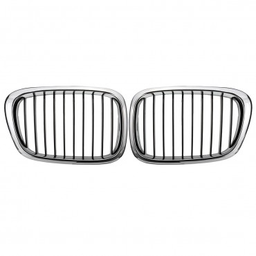 Chrome Black Front Grille Grill For BMW E39 5 Series 525 530 535 540 M5 1995-2004