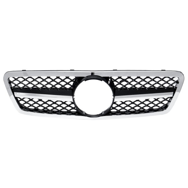 Chrome Silver Front Grille Grill AMG Style For Mercedes Benz C-Class W203 S203 C280 C320 C240 C200 2001-2007