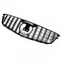 Chrome Silver GT R AMG Style Front Grill Grille For 08-14 Mercedes Benz C-Class W204 C200 C300