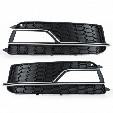 Chrome Sliver Front Fog Light Lamp Cover Grille For Audi A5 S-Line S5 2013-2016