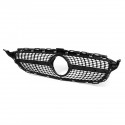 Diamond Black Front Grille Grill For Mercedes-Benz W205 C Class C200 C250 C300 15-18