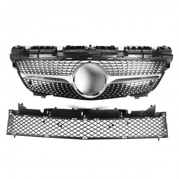 Diamond Style Front Upper Grill Lower Mesh Grille For Benz R172 SLK200 SLK300