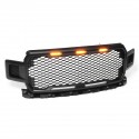 For Ford F150 2018 2019 Raptor Style Front Grille Grill Black Amber LED Lights