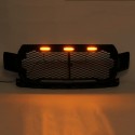 For Ford F150 2018 2019 Raptor Style Front Grille Grill Black Amber LED Lights