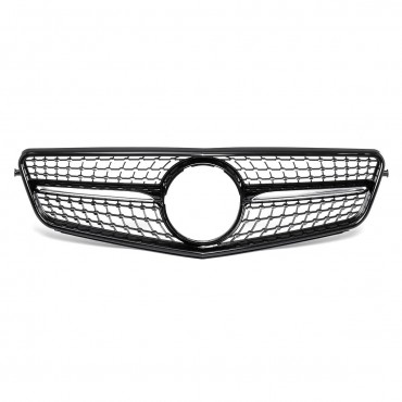 For Mercedes Benz C-Class W204 2008-2014 Front Grille Glossy Black Diamond Style