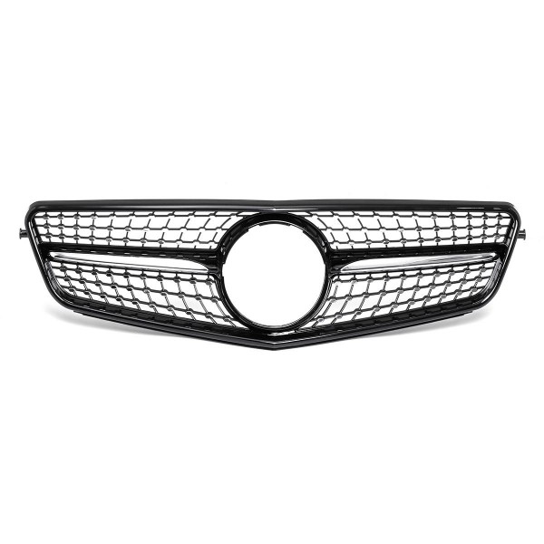 For Mercedes Benz C-Class W204 2008-2014 Front Grille Glossy Black Diamond Style