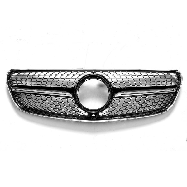 Front Black Racing Diamond Grill Bumper Grille Cover For Mercedes W447 V250 V260 15-18