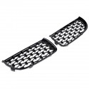 Front Bumper Hood Grille Eyelids Dual Slat Diamond Style Glossy Black For BMW 3 Series E90 E91 05-08