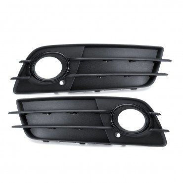 Front Fog Light Grille Grill Cover with Balck Halo Left/Right For Audi A4 B8 S-Line 2008-2012