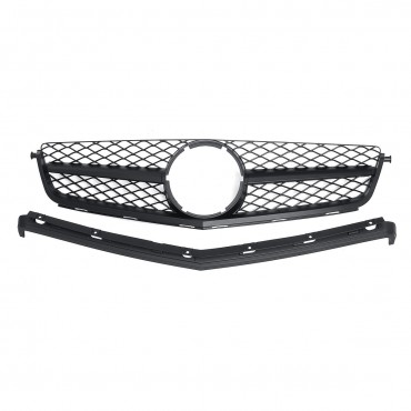 Front Grille Matte Black Only Fit For M-Benz C-Class W204 C63AMG 2008-2011