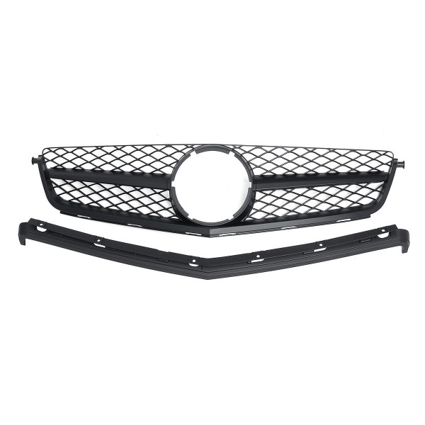 Front Grille Matte Black Only Fit For M-Benz C-Class W204 C63AMG 2008-2011