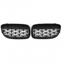 Front Kidney Diamond Meteor Style Grille Grill Black Mesh For BMW E90 51137201969 51137201970