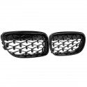 Front Kidney Diamond Meteor Style Grille Grill Black Mesh For BMW E90 51137201969 51137201970