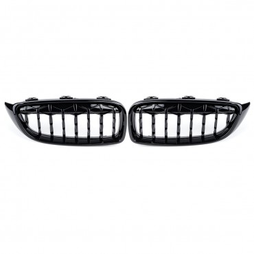 Front Kidney Grill Grille Diamond Mesh Black For BMW M4 F32 F33 F82 F83