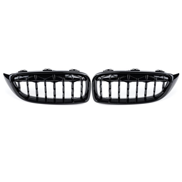 Front Kidney Grill Grille Diamond Mesh Black For BMW M4 F32 F33 F82 F83