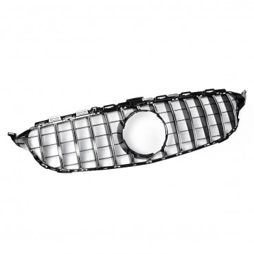 GTR Upper Grille Grey For Mercedes Benz w205 AMG Look C200 C250 C300 C350 Silver 2015-2018