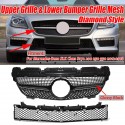 Glossy Black Diamond Style Front Grill Grille For Mercedes-Benz SLK Class R172 200 250 350 2012-2016