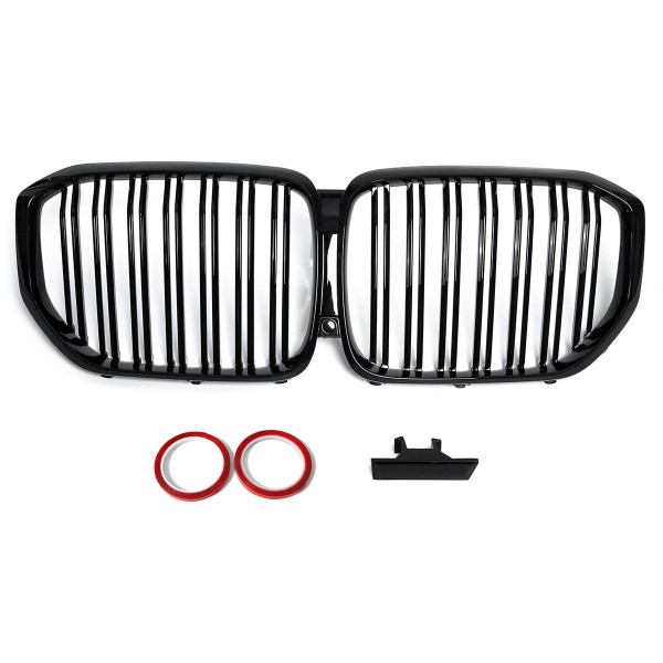 Glossy Black Front Kidney Grill Grille Night Vision For BMW X5 G05 2019