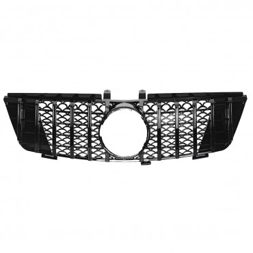 Glossy Black GTR Style Front Grill Grille For Mercedes-Benz ML Class W164 ML320 ML350 ML550 2005-2008