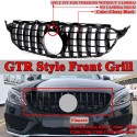 Glossy Black Upper Grille For 2015-2018 Mercedes Benz w205 C200 C250 C300 C350 GTR Without Camera