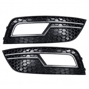 Left/ Right Front Bumper Fog Light Grill Grilles Cover For Audi A4 B9 Facelift 2012-2016