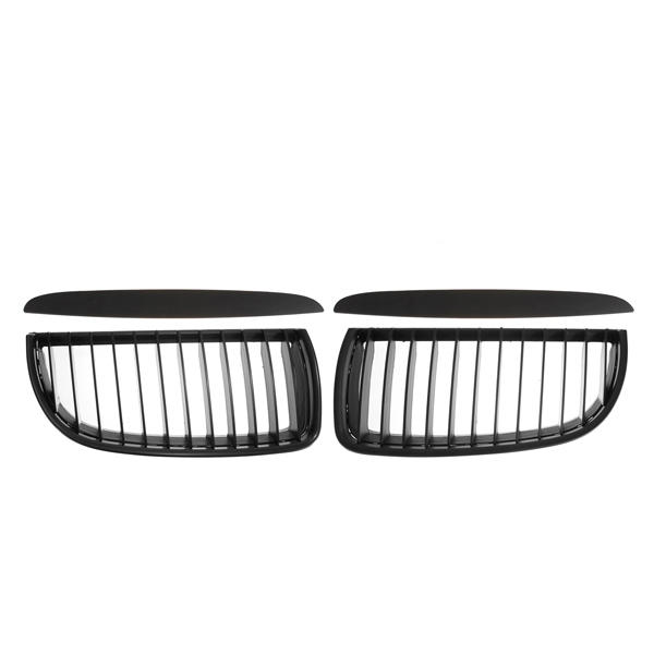 Matte Black Front Kidney Grilles Grill with Upper Hood Eyelids for BMW E90 E91 3 Series Sedan 2004-2008Sedan 2004-2008