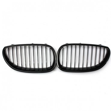 Pair Black Front Sport Wide Kidney Grille Grill for BMW E60 E61 5Series M5 03-10