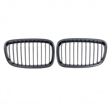 Pair Carbon Fiber ABS Front Kidney Grille For BMW F20 F21 2011-2014