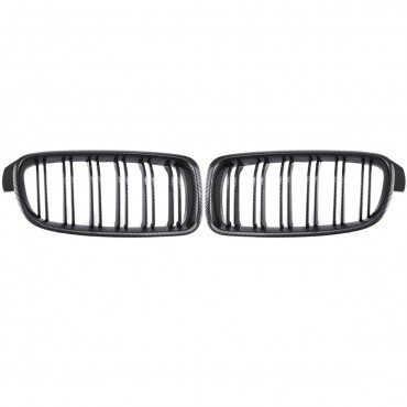 Pair Carbon Fiber Look Front Bumper Grill Grille For BMW 3 F30 F31 F35 2012-2018