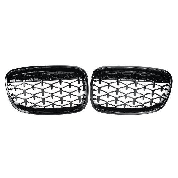 Pair Front Kidney Diamond Grille Grill For BMW 1 Series F20 F21 2011-2014