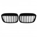 Pair Gloss Black Double Line Front Kidney Grille For BMW F48 F49 X1 2016-2017