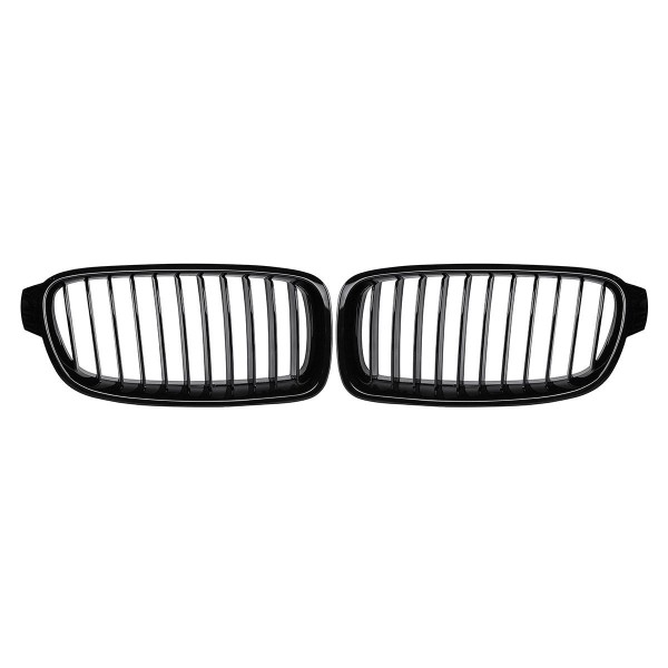 Pair Gloss Black Front Kidney Grille For BMW F30 F31 F35 320i 328i 330i