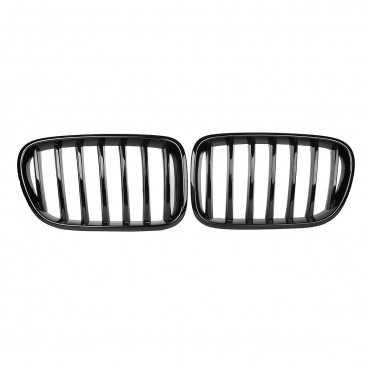 Pair Gloss Black Front Kidney Grille For BMW X3 F25 2010-2013