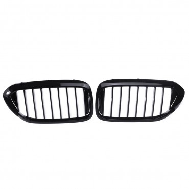 Pair Glossy Black Front Kidney Grill Grille For BMW 5 Series G30 G31 G38 M5 2017-2018