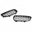 Pair Grille Grill Black Chrome Diamond Meteor Mesh For BMW E92 E93 2010-2015 R