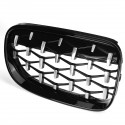 Pair Grille Grill Black Chrome Diamond Meteor Mesh For BMW E92 E93 2010-2015 R