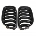 Pair Kidney Front Grille Grill Matt Black For BMW 3 Series E90 E91 2009-2011