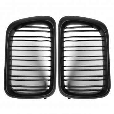 Pair Matte Black ABS Front Kidney Grille For BMW E36 1997-1999