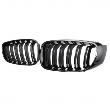 Pair Shiny Black Front Grille For BMW F34 335i GT 328i GTxDrive 2014-16