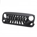 Shark Grille Matt Black ABS Unlimited Rubicon For 2007-2018 Jeep Wrangler JK JKU