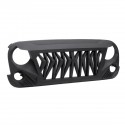 Shark Grille Matt Black ABS Unlimited Rubicon For 2007-2018 Jeep Wrangler JK JKU