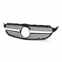 Sliver AMG Style Front Grill Mesh Grille For Mercedes Benz C Class W205 C200 C250 15-18