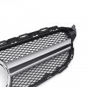 Sliver AMG Style Front Grill Mesh Grille For Mercedes Benz C Class W205 C200 C250 15-18