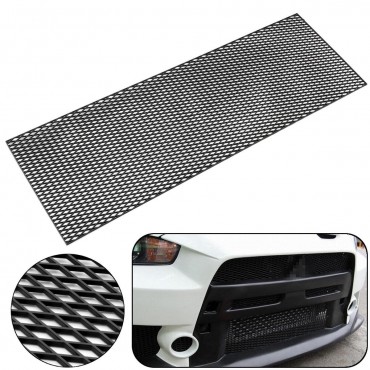 Universal 120X40cm Diamond Type Mesh Grill ABS Plastic Spoiler Bumper Vent Grille Black