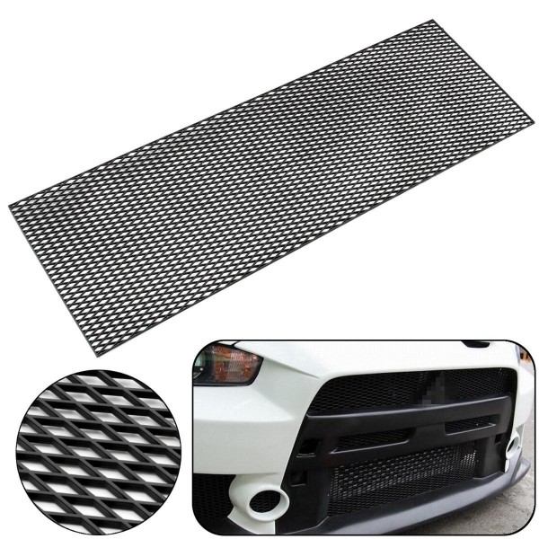 Universal 120X40cm Diamond Type Mesh Grill ABS Plastic Spoiler Bumper Vent Grille Black