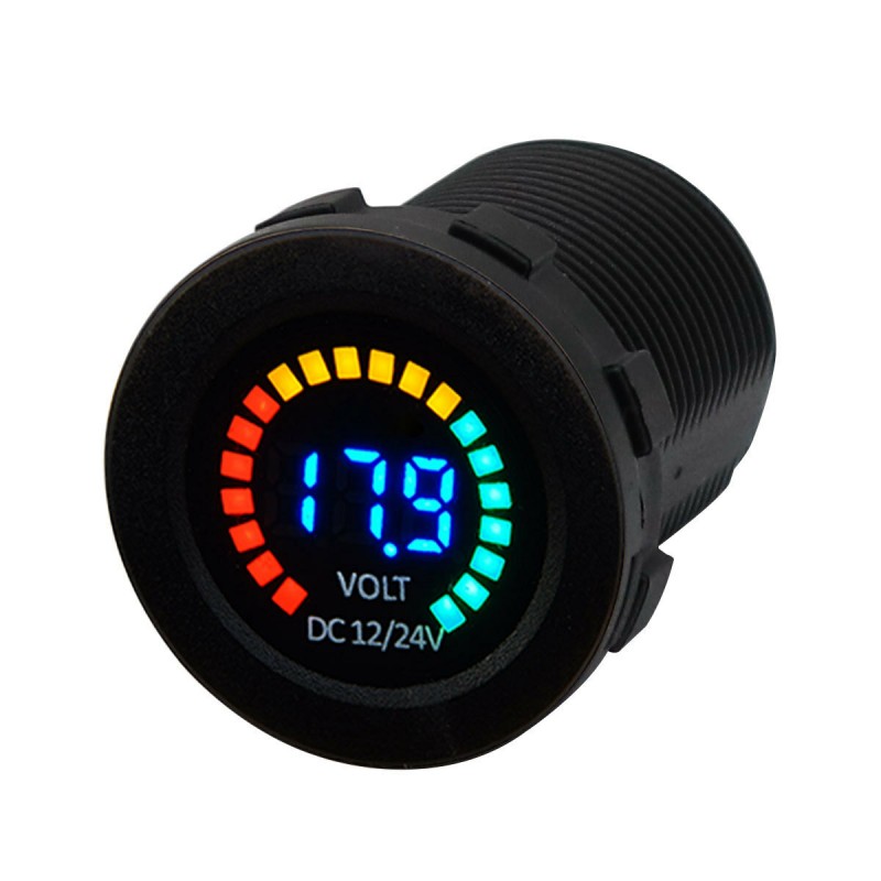 12/24V Digital Voltmeter Voltage Volt Meter Gauge LED Color Screen Low