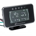 12V 24V M10 4-In-1 LCD Car Digital Alarm Gauge Voltmeter Oil Pressure Fuel Water Temp 1/8NPT