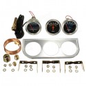 Car Auto Meter Trio Ammeter Water Temp Oil Pressure Gauge Mechanical Sliver