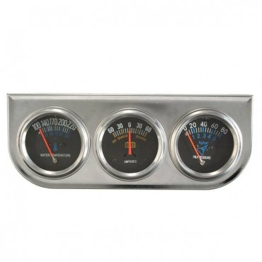 Car Auto Meter Trio Ammeter Water Temp Oil Pressure Gauge Mechanical Sliver